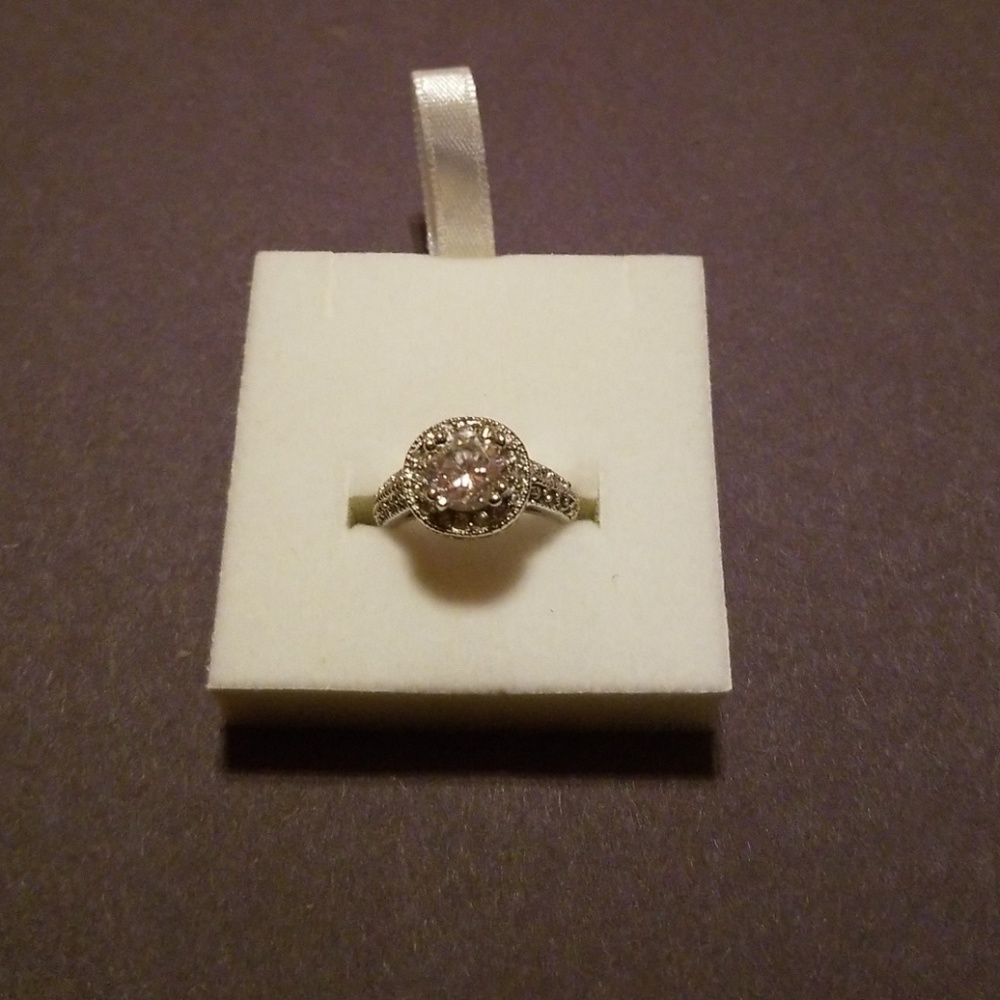Silver with White Stones - Ring